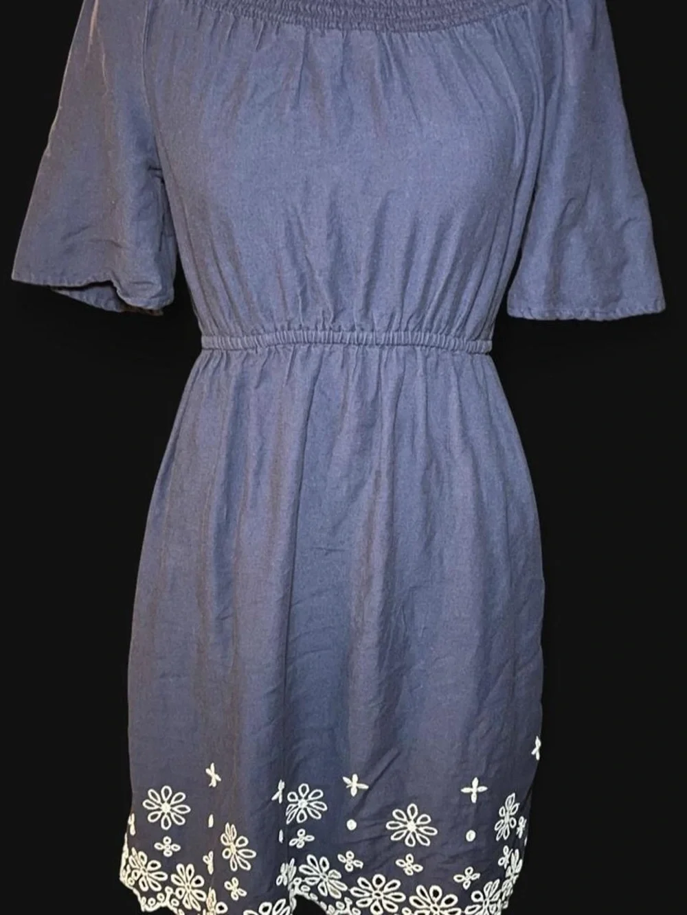 Old Navy Waist Defined Eyelet Hem Girls Dress